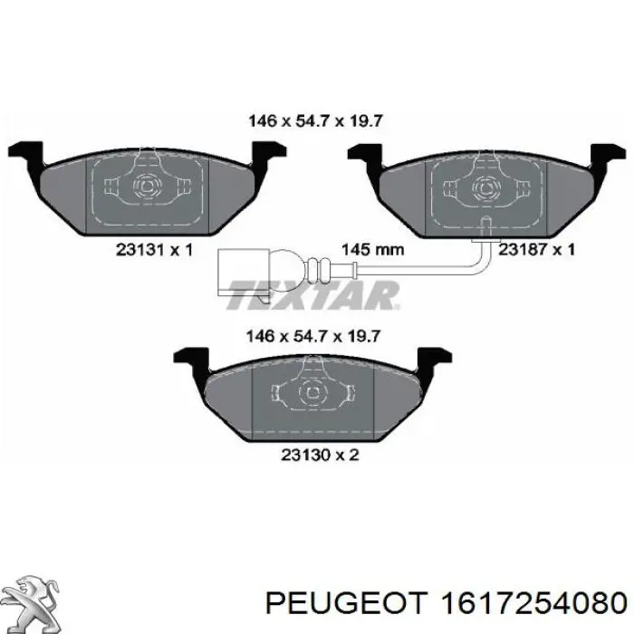 Гальмівні колодки Peugeot/Citroen 1617254080 ціна, від 20.65 USD