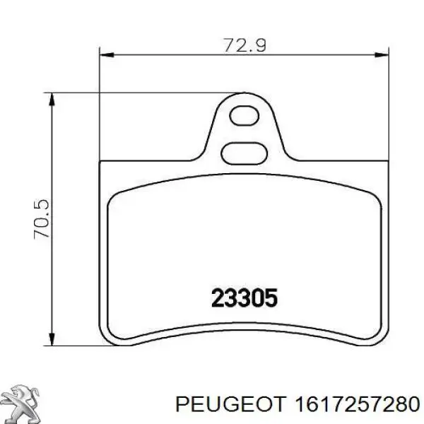 1617257280 Peugeot/Citroen колодки гальмові задні, дискові