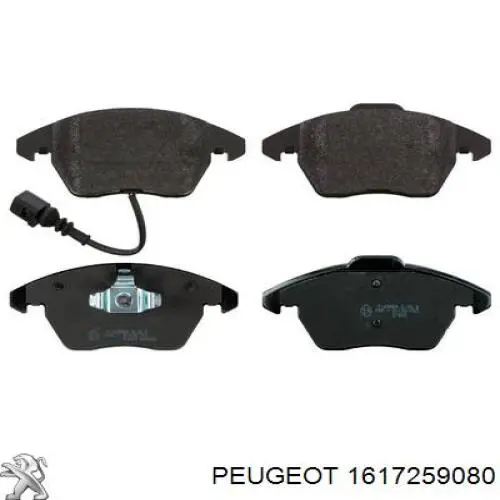 Передні тормозні колодки 1617259080 Peugeot/Citroen