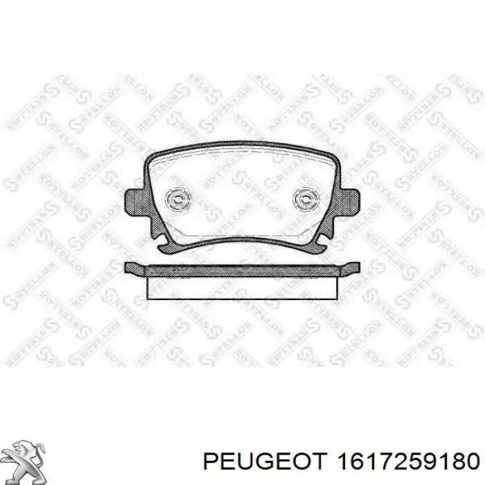 Задні гальмівні колодки 1617259180 Peugeot/Citroen