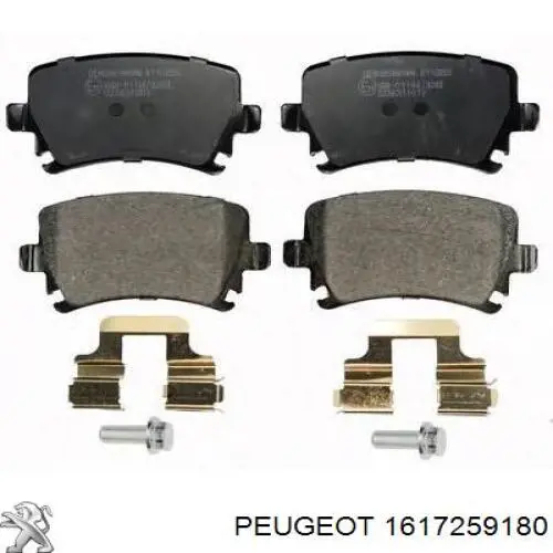 1617259180 Peugeot/Citroen Колодки гальмівні задні, дискові