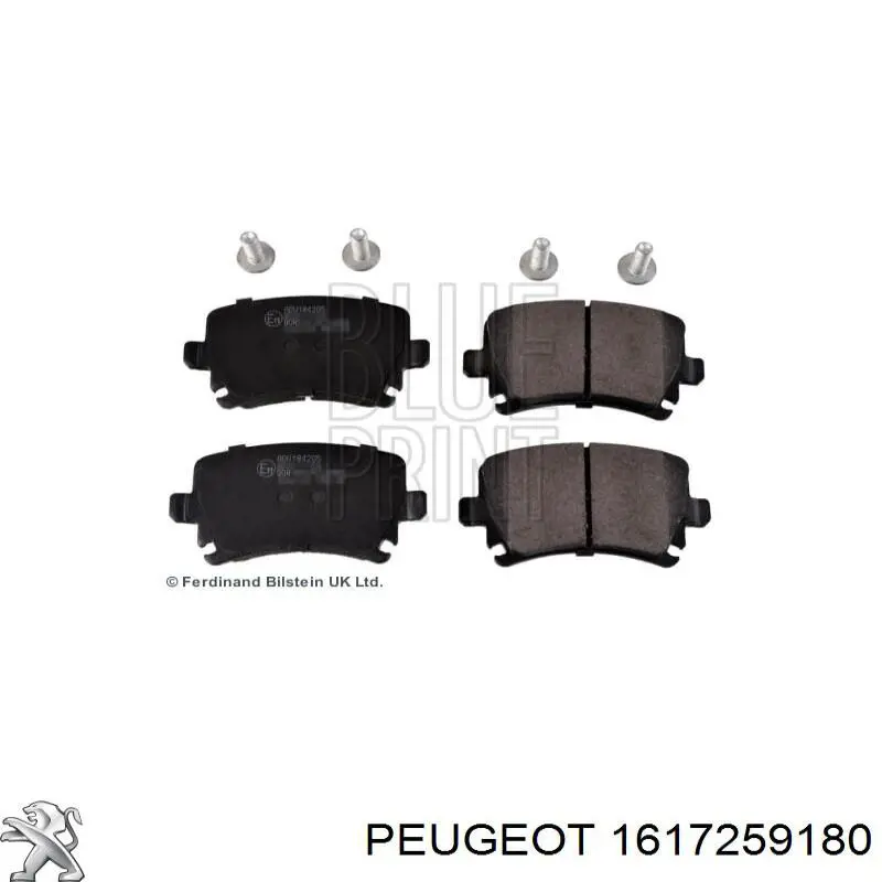 1617259180 Peugeot/Citroen колодки гальмові задні, дискові