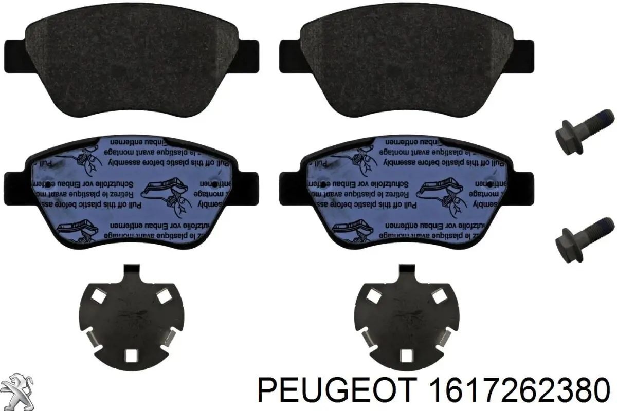 Купити 1617262380 Peugeot/Citroen Колодки гальмівні передні, дискові