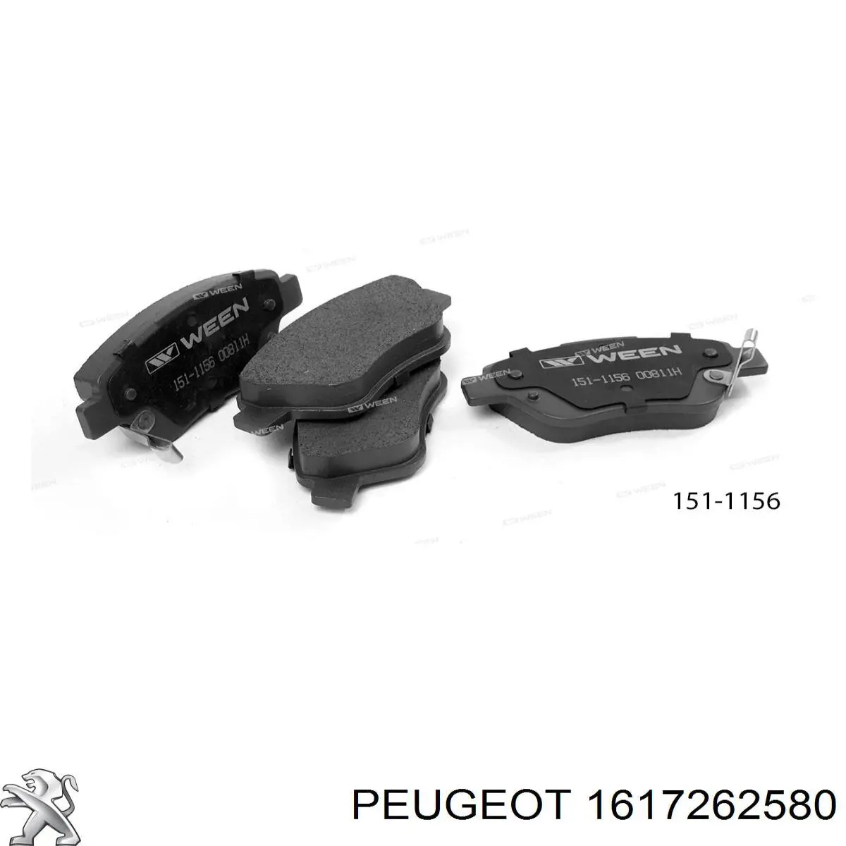 1617262580 Peugeot/Citroen колодки гальмівні передні, дискові