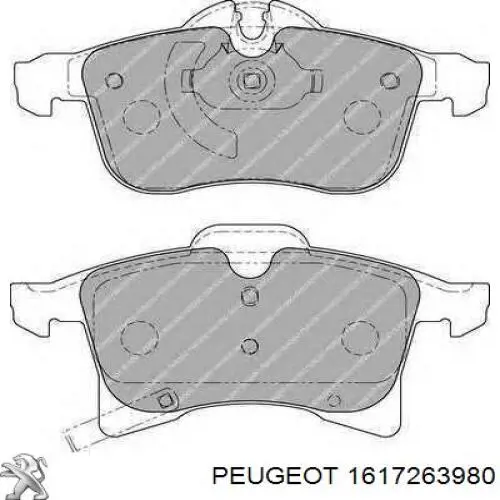 Купити 1617263980 Peugeot/Citroen Колодки гальмівні передні, дискові
