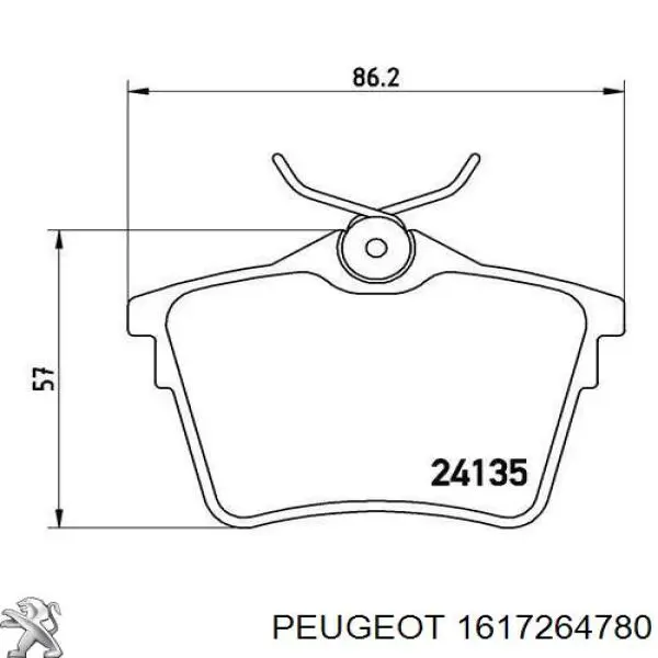 Задні гальмівні колодки Peugeot/Citroen 1617264780 ціна, від 23.24 USD
