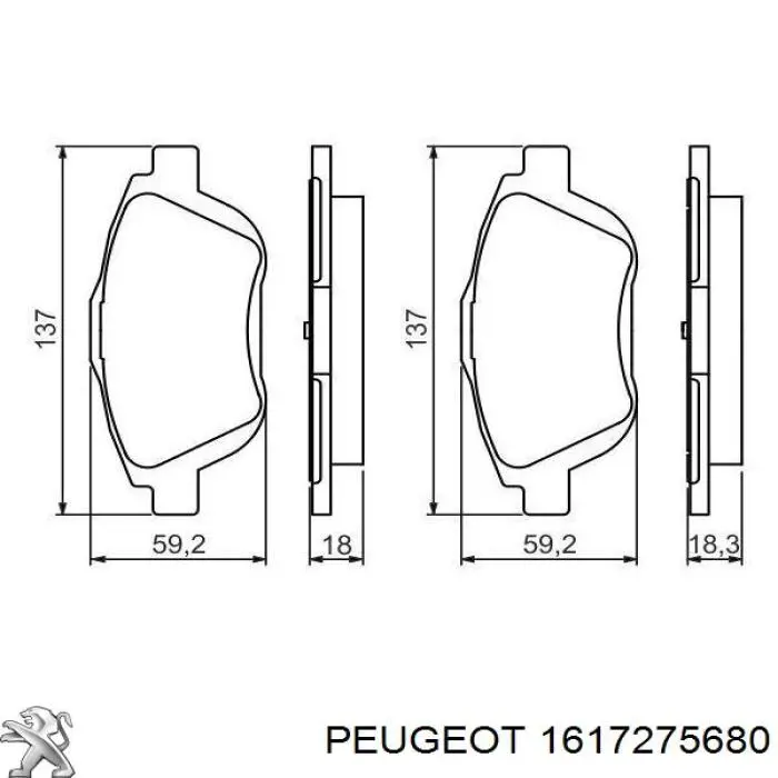 Тормозні колодки Peugeot/Citroen 1617275680