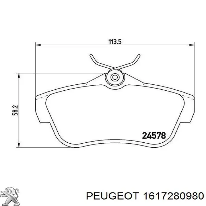 1617280980 Peugeot/Citroen колодки гальмові задні, дискові