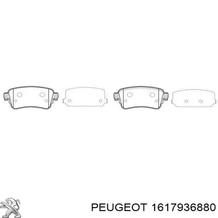Задні гальмівні колодки 1617936880 Peugeot/Citroen