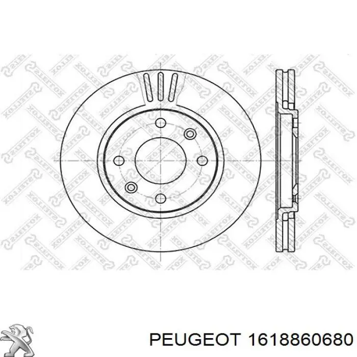 Диск гальмівний передній 1618860680 Peugeot/Citroen