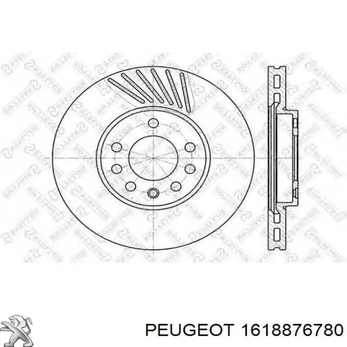 Диск гальмівний передній 1618876780 Peugeot/Citroen