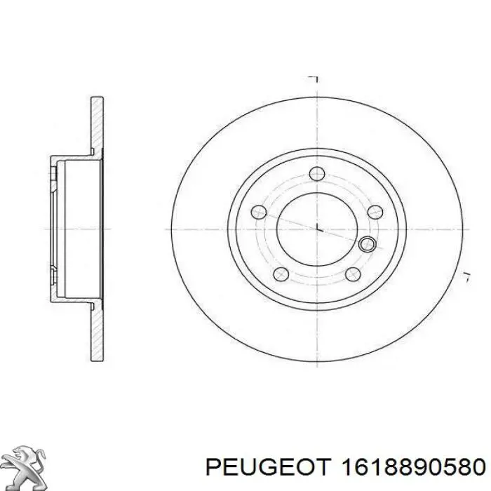 Диск гальмівний передній 1618890580 Peugeot/Citroen