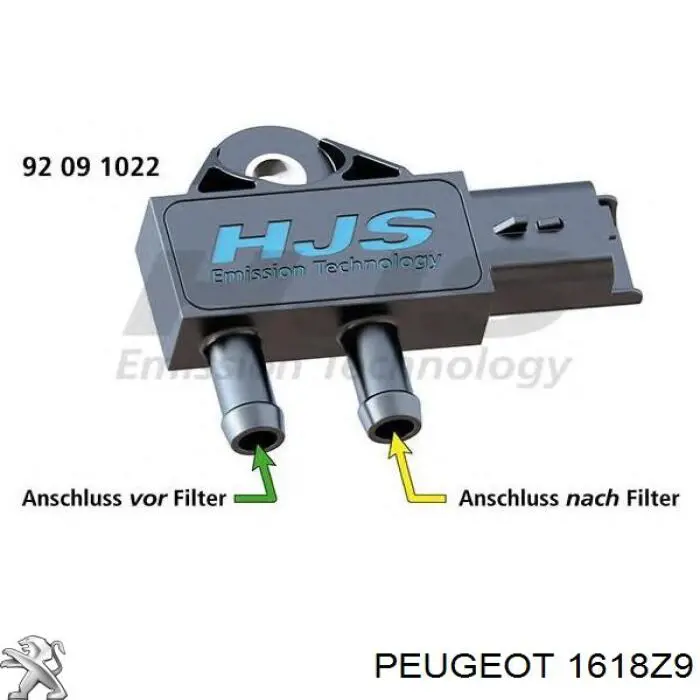 1618Z9 Peugeot/Citroen датчик тиску вихлопних газів