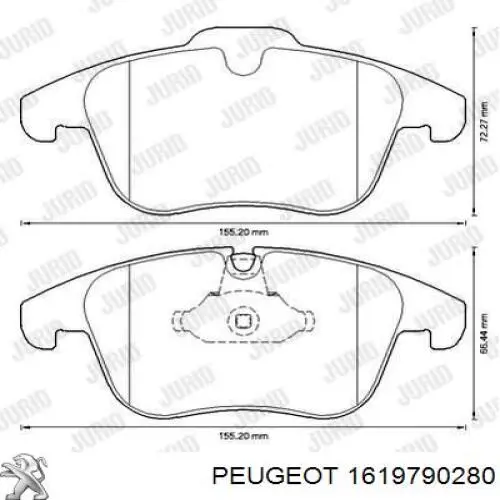 Купити 1619790280 Peugeot/Citroen Колодки гальмівні передні, дискові