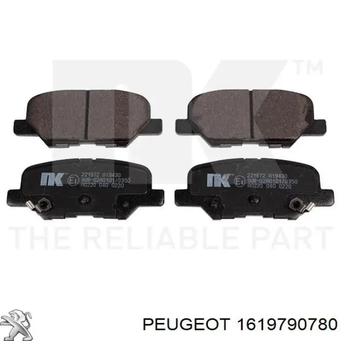 1619790780 Peugeot/Citroen колодки гальмові задні, дискові