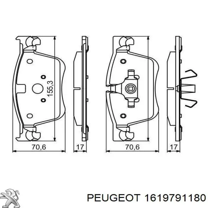 1619791180 Peugeot/Citroen Передні гальмівні колодки