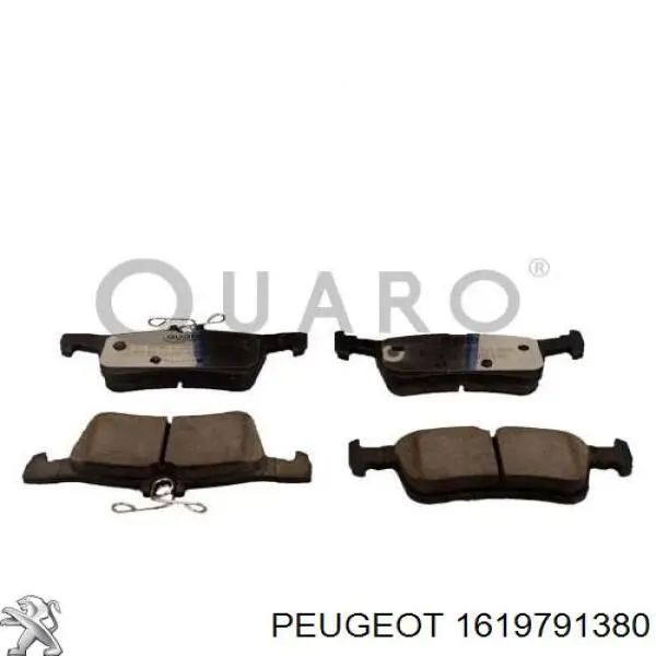 Задні гальмівні колодки 1619791380 Peugeot/Citroen