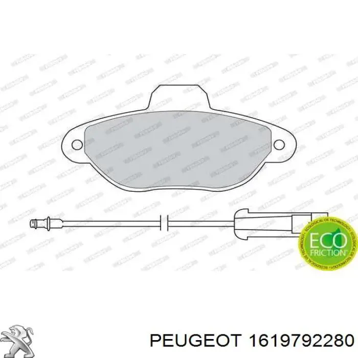 Колодки гальмівні передні, дискові 1619792280 Peugeot/Citroen