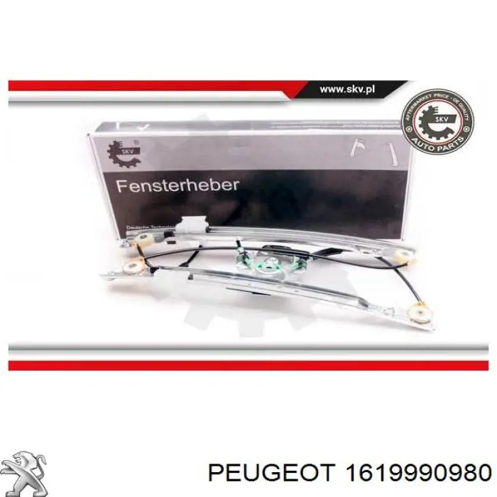 Купити 1619990980 Peugeot/Citroen Механізм стеклопідйомника водійських дверей