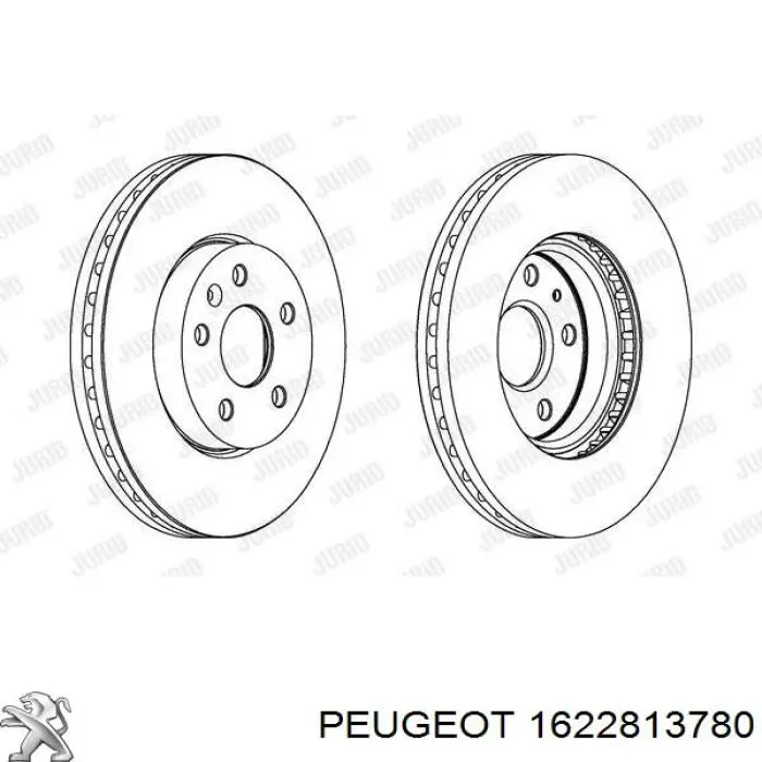 Диск гальмівний передній 1622813780 Peugeot/Citroen