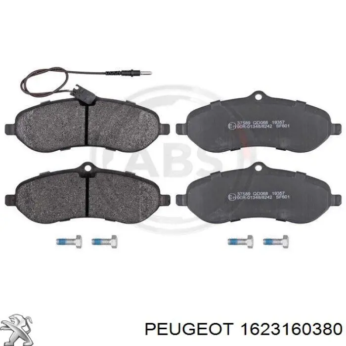 Купити 1623160380 Peugeot/Citroen Колодки гальмівні передні, дискові