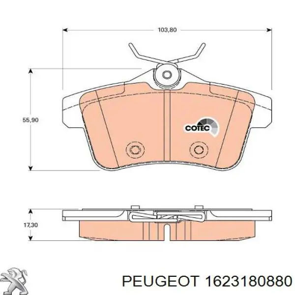 1623180880 Peugeot/Citroen Колодки гальмівні задні, дискові