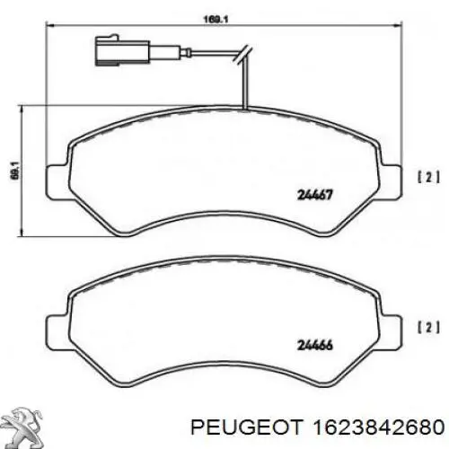 Тормозні колодки Peugeot/Citroen 1623842680