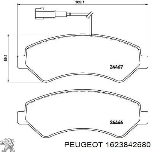 Гальмівні колодки Peugeot/Citroen 1623842680 ціна, від 36.28 USD