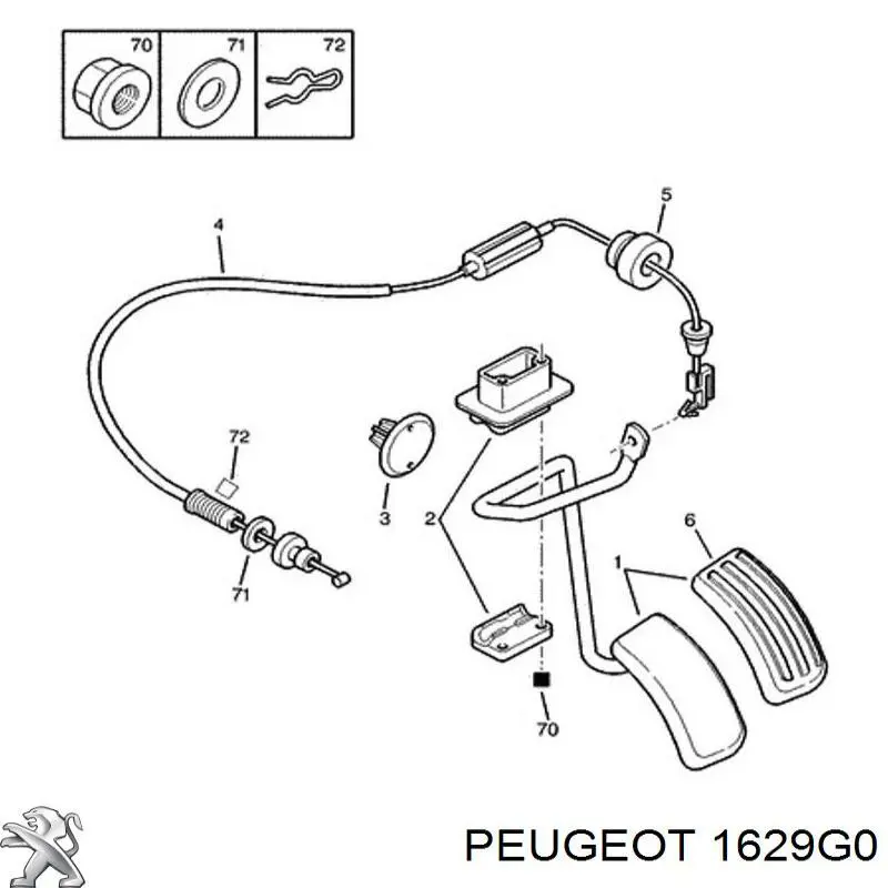 Трос газу 1629G0 Peugeot/Citroen