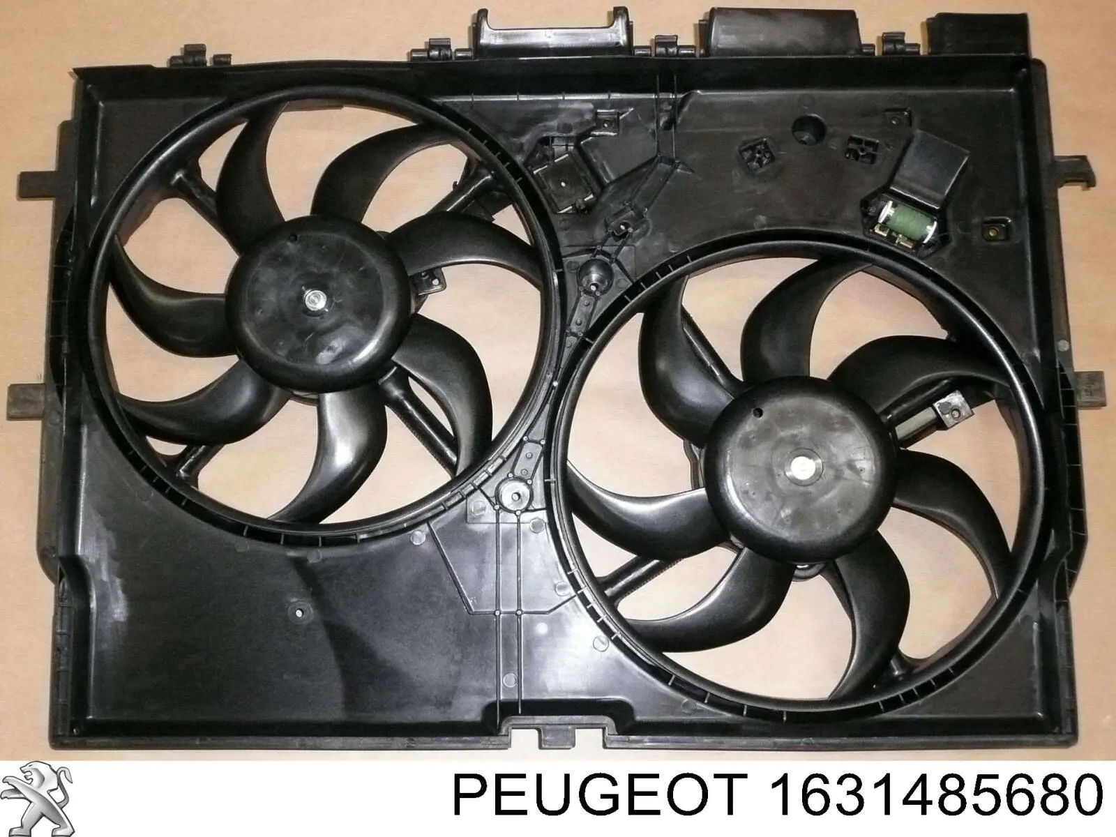 1631485680 Peugeot/Citroen дифузор радіатора охолодження, в зборі з двигуном і крильчаткою