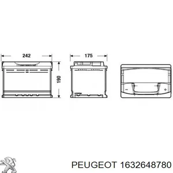 Купити 1632648780 Peugeot/Citroen Автомобільна батарея