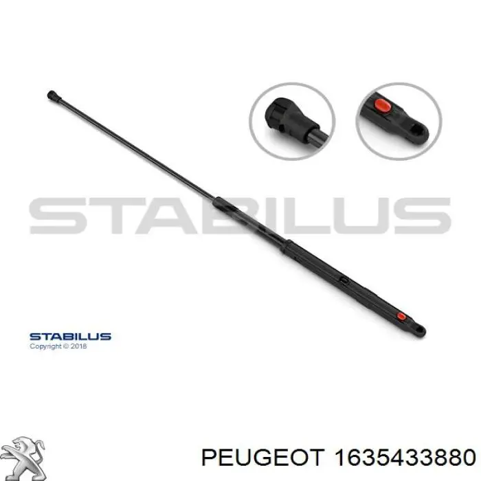 Купити 1635433880 Peugeot/Citroen Амортизатор капота правий
