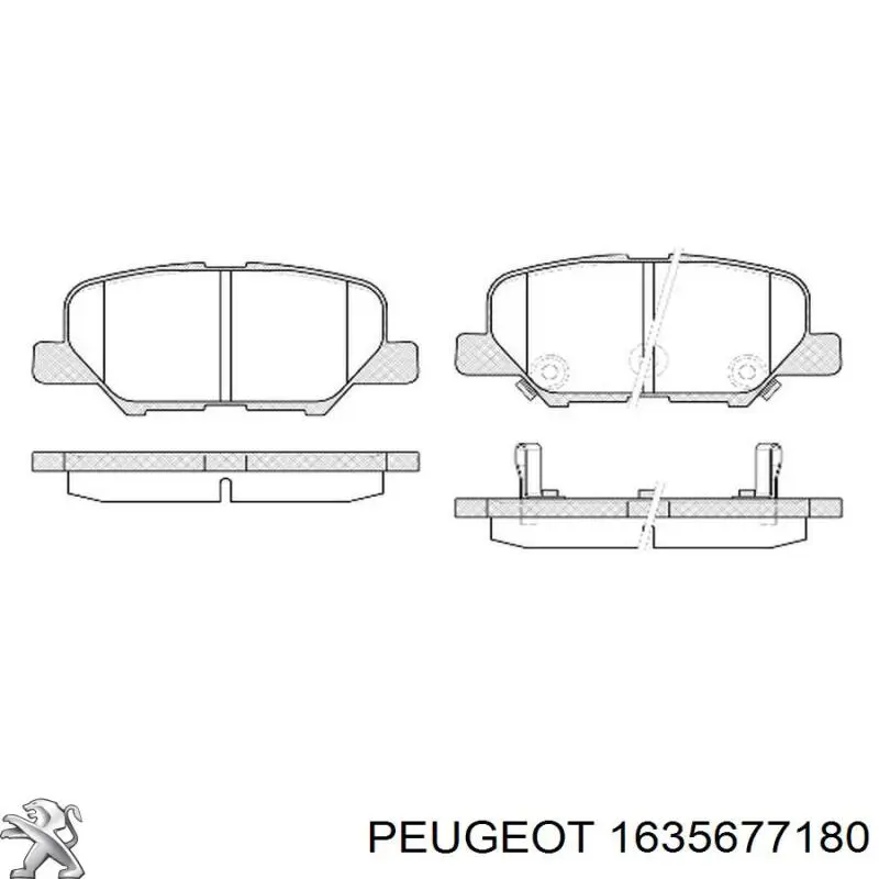 Задні гальмівні колодки Peugeot/Citroen 1635677180 ціна, від 19.54 USD
