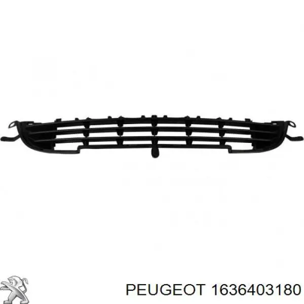 Решітка переднього бампера, центральна 1636403180 Peugeot/Citroen