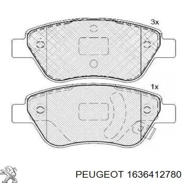 Колодки гальмівні передні, дискові 1636412780 Peugeot/Citroen