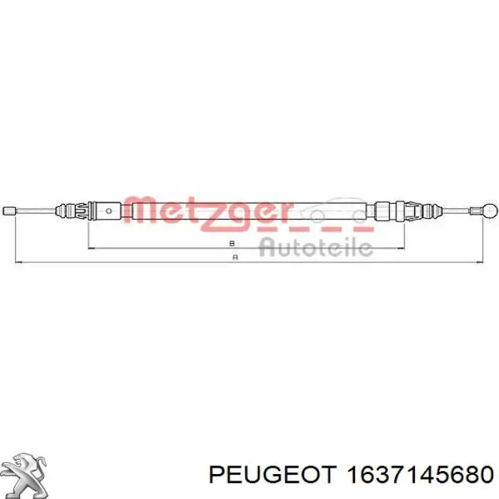 Трос ручного гальма задній, правий/лівий Peugeot/Citroen 1637145680 ціна, від 11.97 USD