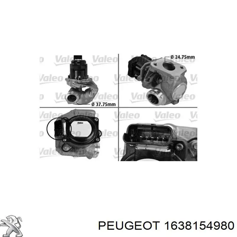 Купити 1638154980 Peugeot/Citroen Прилади управління системи рециркуляції