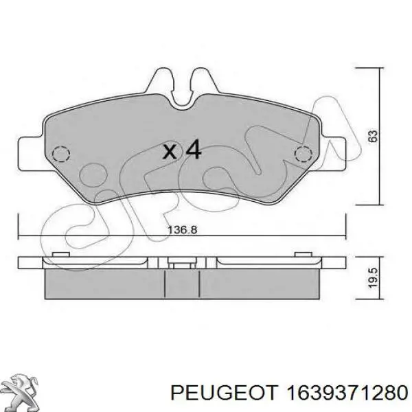 Колодки гальмові задні, дискові 1639371280 Peugeot/Citroen