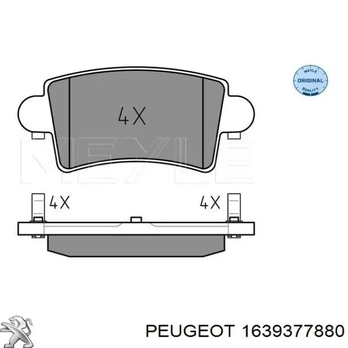 Колодки гальмові задні, дискові 1639377880 Peugeot/Citroen