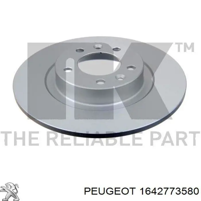 Купити 1642773580 Peugeot/Citroen Диск заднього гальма