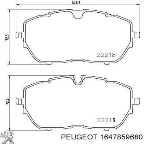 1647859680 Peugeot/Citroen Передні гальмівні колодки