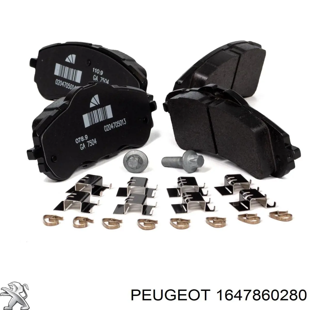 Купити 1647860280 Peugeot/Citroen Колодки гальмівні передні, дискові
