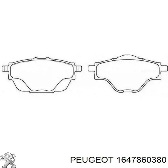 1647860380 Peugeot/Citroen Колодки гальмівні задні, дискові