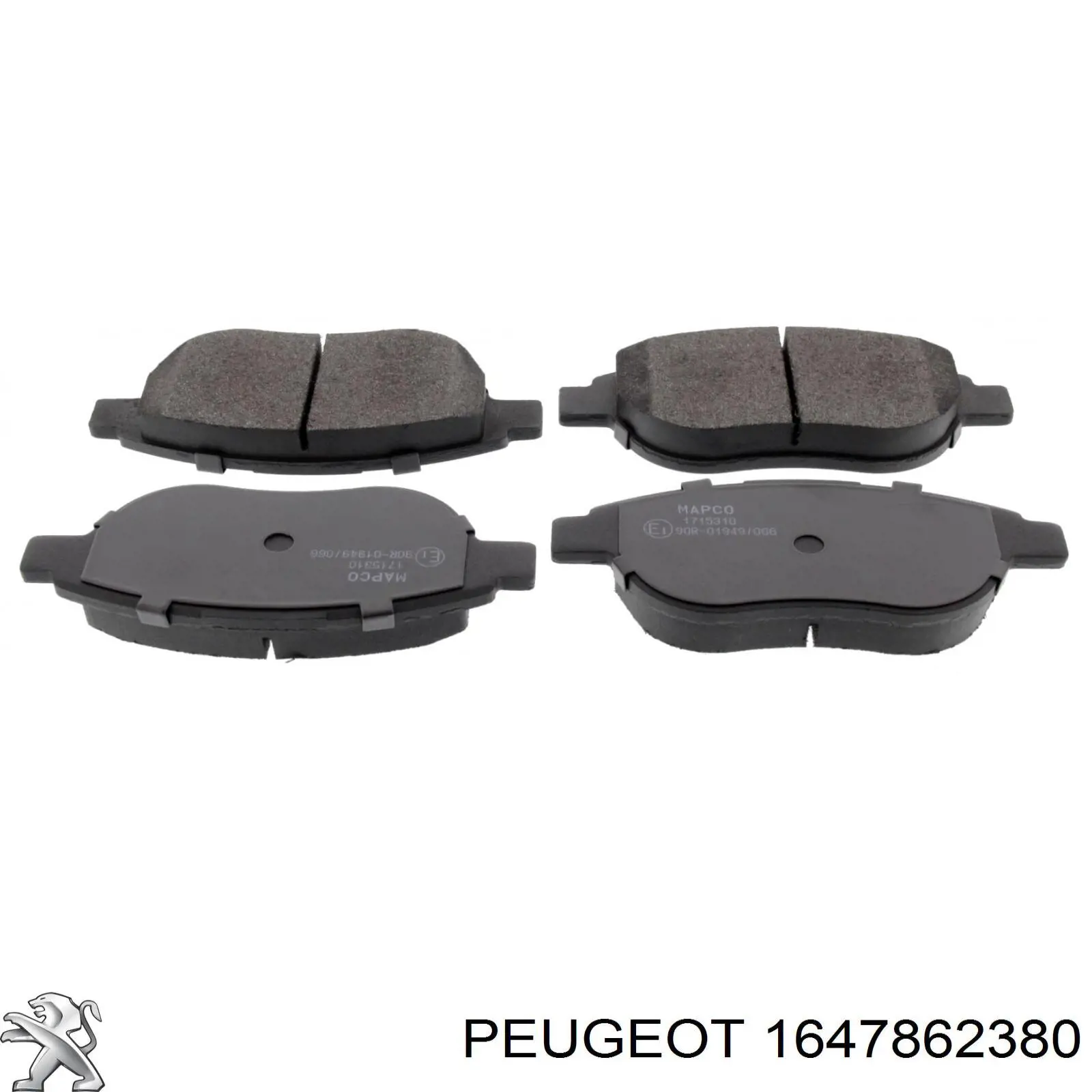 Купити 1647862380 Peugeot/Citroen Колодки гальмівні передні, дискові
