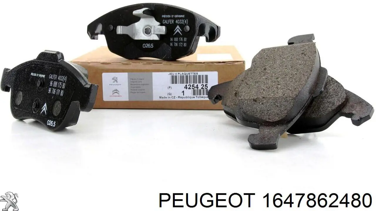 1647862480 Peugeot/Citroen колодки гальмівні передні, дискові