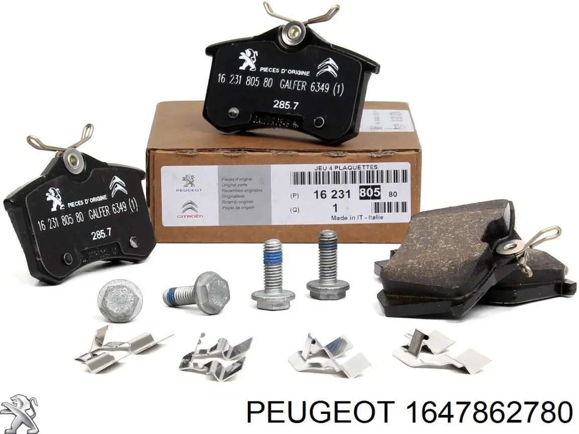 Гальмівні колодки Peugeot/Citroen 1647862780 ціна, від 39.17 USD