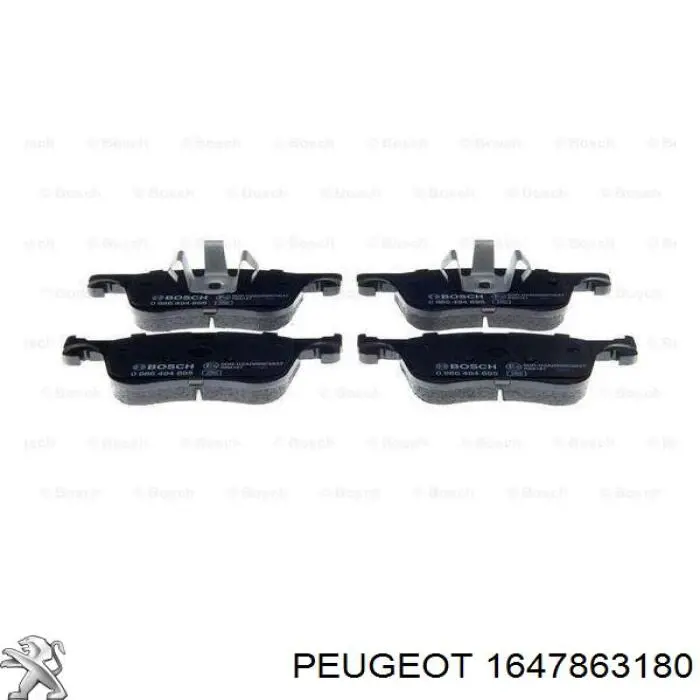 Купити 1647863180 Peugeot/Citroen Колодки гальмівні передні, дискові
