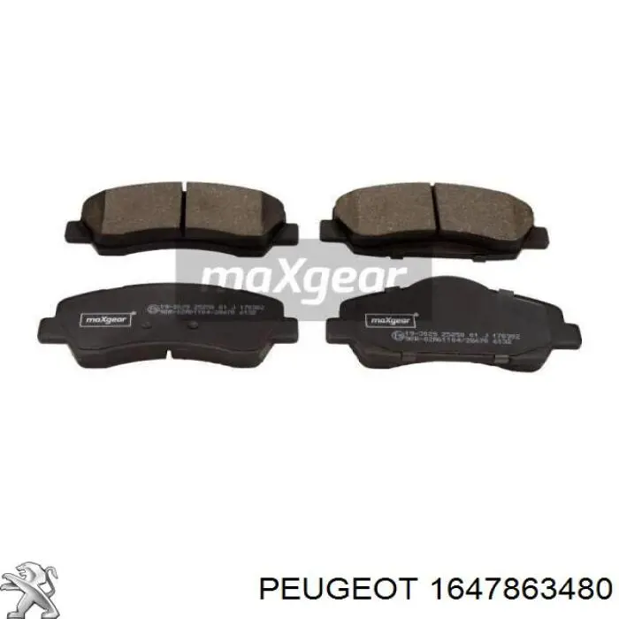 Купити 1647863480 Peugeot/Citroen Колодки гальмівні передні, дискові