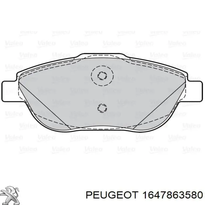 Гальмівні колодки Peugeot/Citroen 1647863580 ціна, від 37.60 USD