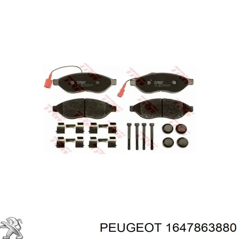 Колодки гальмівні передні, дискові 1647863880 Peugeot/Citroen